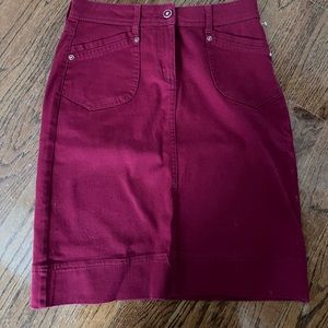 Red under the knee skirt